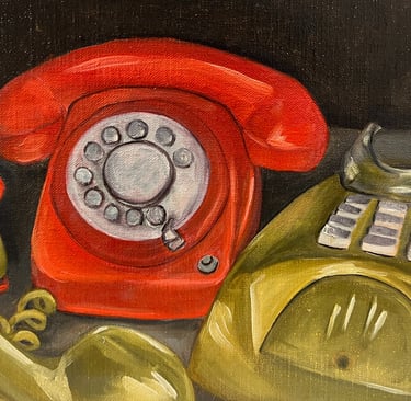 Are we disconnected? Oil on linen. 20 x 25 cm. Sold