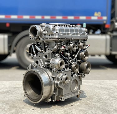 Exterior view of the Fuerzarodante store front in Bucaramanga with trucks parked outside