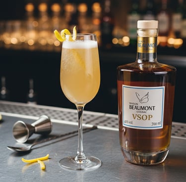 Cocktails-cognac, French 125, le cocktail réinventé au Cognac Maison Beaumont VSOP