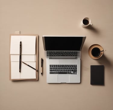Close-up of hands organizing financial documents with a laptop nearby.