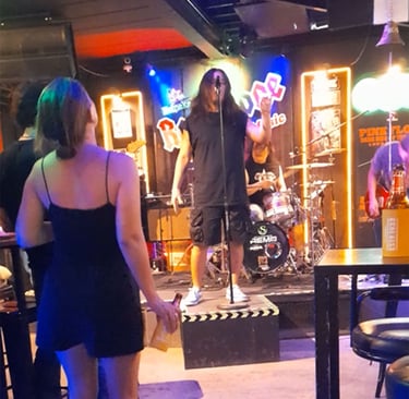 Singer on stage at Rock Zone Bar near Soi 94 in Hua Hin