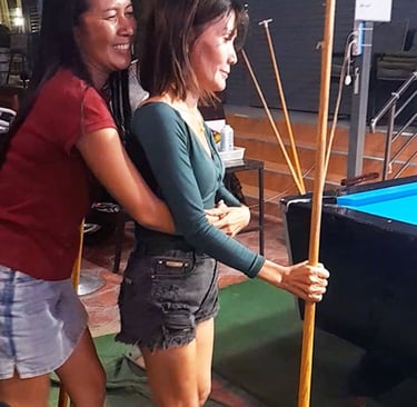 Thai women hugging at bar near Soi 94 in Hua Hin