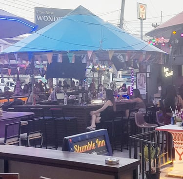View from inside Wonderland bar complex in Hua Hin