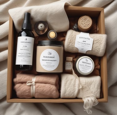 A cozy scarf and elegant jewelry pieces displayed on a soft fabric background.