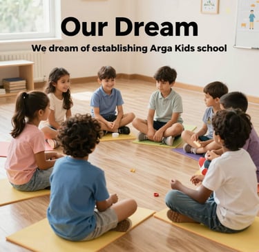 Children in colorful yoga mats stretching happily in a bright, sunlit studio.