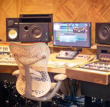 The control room of Studio A at Urchin Studios