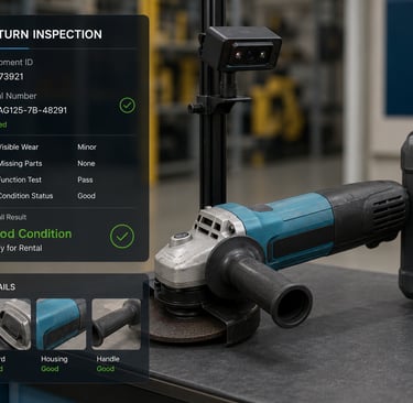 AI inspection report for returned rental equipment