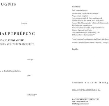 Original alemán. Licenciatura Informática. Traducción Jurada.