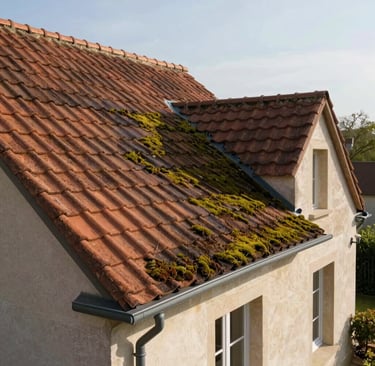 démoussage toiture maison, nettoyage toiture tuiles, couvreur Seine-et-Marne, entretien toiture 77