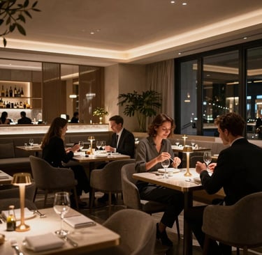 restaurant bistronomique élégant, salle restaurant haut de gamme, expérience client restaurant