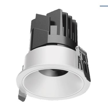 Silver gimbal recessed LED spotlight fixture Victoria BC