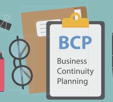 Plan BCP de Continuidad del Negocio con herramientas de oficina para representar procesos globales.