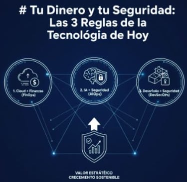 Infografía de Cloud, IA y Seguridad Tech