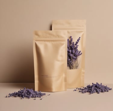 Sachet kraft herbes sèches lavande pure herboristerie Bienfaits Sunnah.