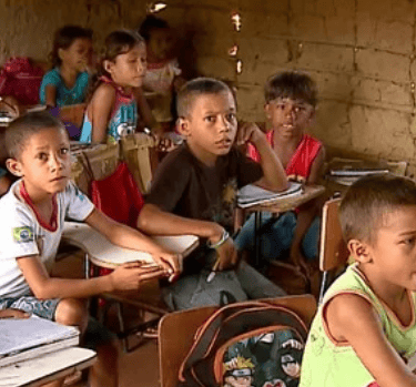 Students in countryside of Brazil