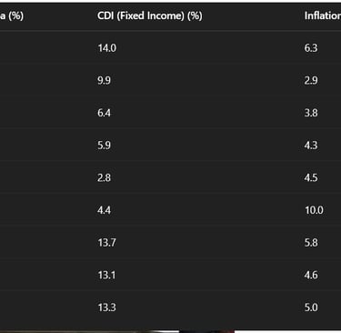 Investments rates in Brazil
