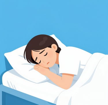 woman resting her head on bed