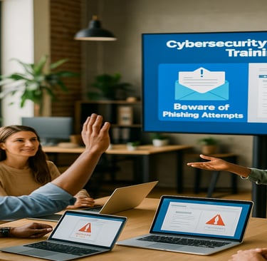Cybersecurity expert providing annual Cybersecurity Awareness Training to the staff of an SMB.