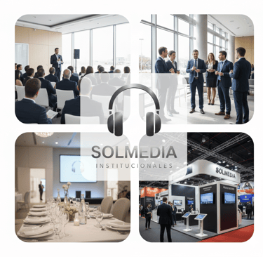 Sonido en eventos institucionales y corporativos.