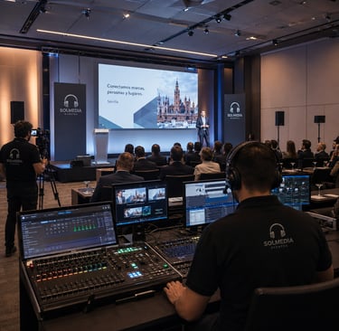 Servicio de sonido e imagen de Solmedia para eventos corporativos en Sevilla