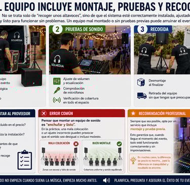 Montaje, Pruebas de sonido, recogida en Sevilla y alrededores