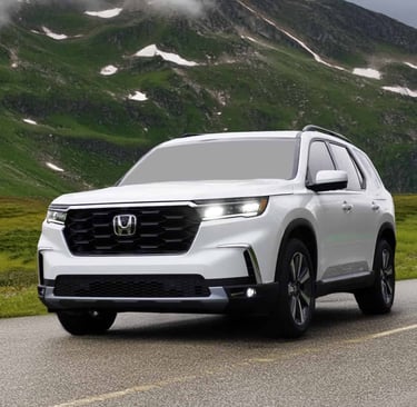 white front view honda pilot on michelin tyres sold at the auto store