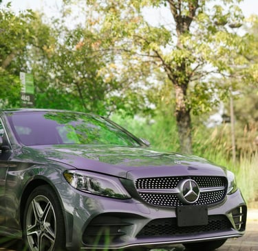 Side shot of E350 with Maxxis tyres at our trusted Lagos tyre shop