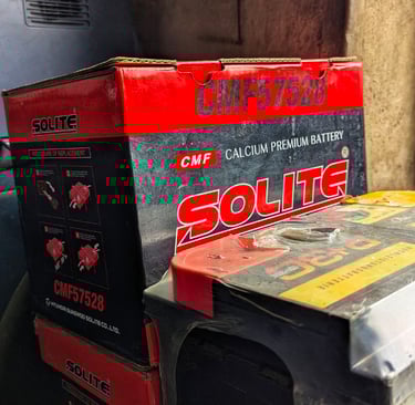 75ah solite car battery for sale at the tyrepublic tyre shop in Lagos Nigera 