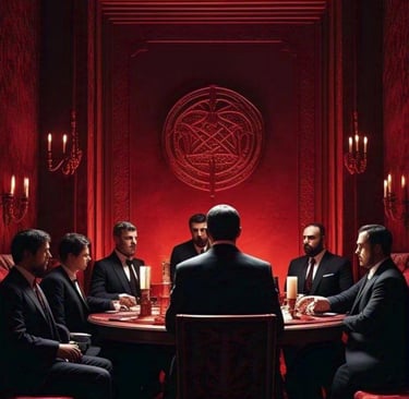 illuminati members at the illuminati headquaters