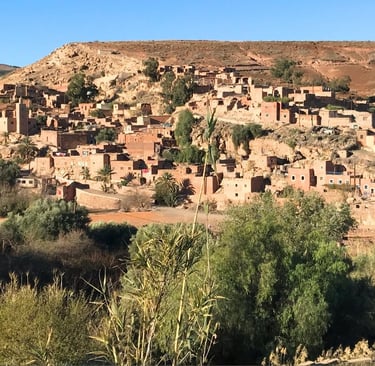 A sprawling Berber village built into the side of a mountain