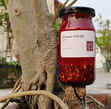 A jar of Longka Kando Sichuan Chili Oil