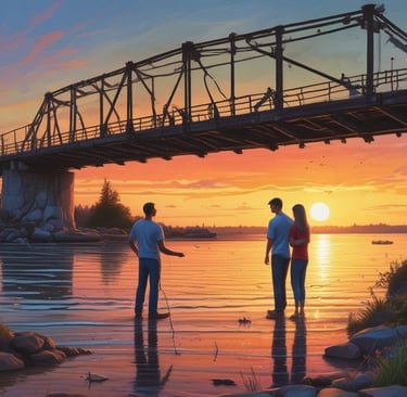 Couple rebuilding trust after affair with therapist guidance on symbolic bridge sketch