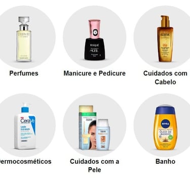 Seleção de produtos de cuidados pessoais e beleza
