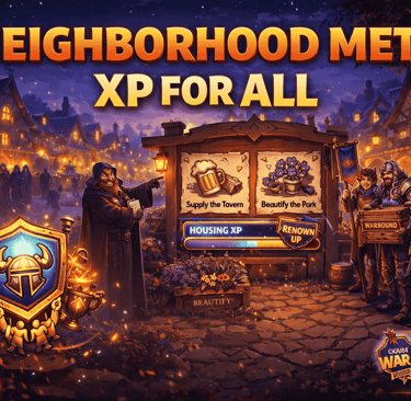 WoW housing, neighborhood Endeavors, housing xp, guild endeavors