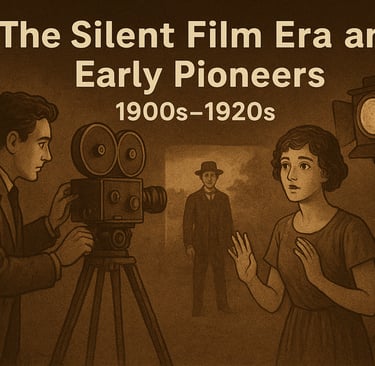 a man and woman in front of a camera