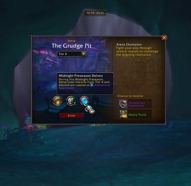 Delve, The Grudge Pit, WoW, Midnight, Fastest way to level in Midnight, WoW Midnight Leveling, Delve XP Farm Midnight