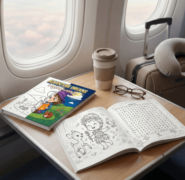 screen-free reset, calming fantasy book, cute fantasy activity book, bold simple coloring, fantasy relaxation book, cozy act