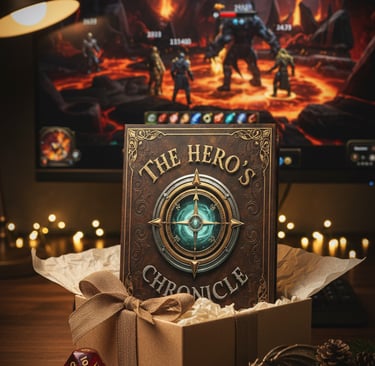 hero's chronicle, fantasy logbook, adventure journal, rpg planner, gamer journal, fantasy rpg notebook, quest tracker