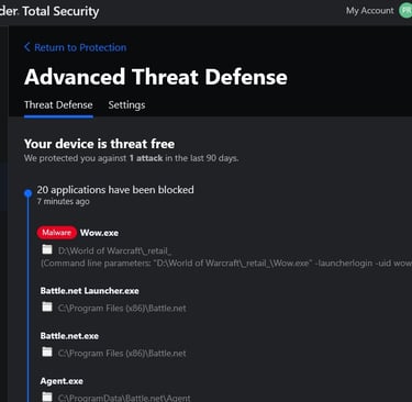 Bitdefender World of Warcraft malware, WoW Bitdefender false positive, Wow.exe malware detected, Battle.net Bitdefender