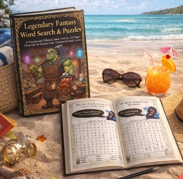 WoW Midnight, fantasy book, puzzle collection, word searches, mazes, funny jokes, travel size, screen free, family fun, cozy