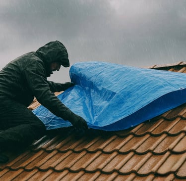 couvreur tempete bache toit