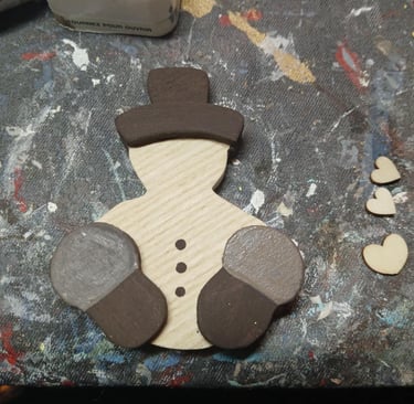 Fabrication artisanale suspension de Noël en bois