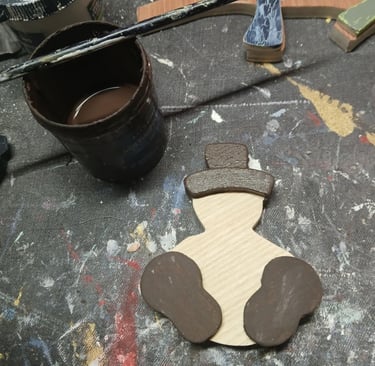 Fabrication artisanale suspension de Noël en bois