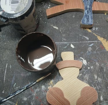 Fabrication artisanale suspension de Noël en bois