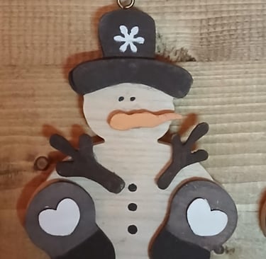 Fabrication artisanale suspension de Noël en bois