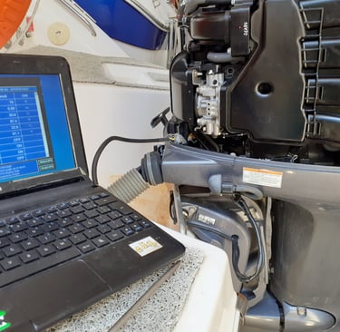 Motor de popa Yamaha 90 hp 4 tempos diagnóstico computadorizado