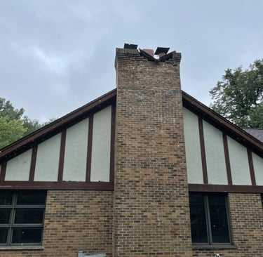 brick chimney before repair lake forest illinois