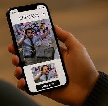 a person holding a phone phone with a picture of a man on the phone