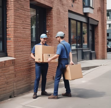 A neatly arranged array of open, empty cardboard boxes viewed from above, forming a geometric pattern.