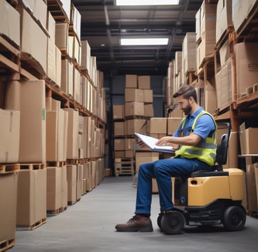 Two large bundles of compressed cardboard and paper are placed against a white brick wall. The top of the bundles is covered in snow, indicating a cold environment. Various pieces of packaging with colorful branding, such as green and red, are visible among the stacks. Electrical conduits and vents are mounted on the wall above the bundles, and to the right, a closed metal door is visible.
